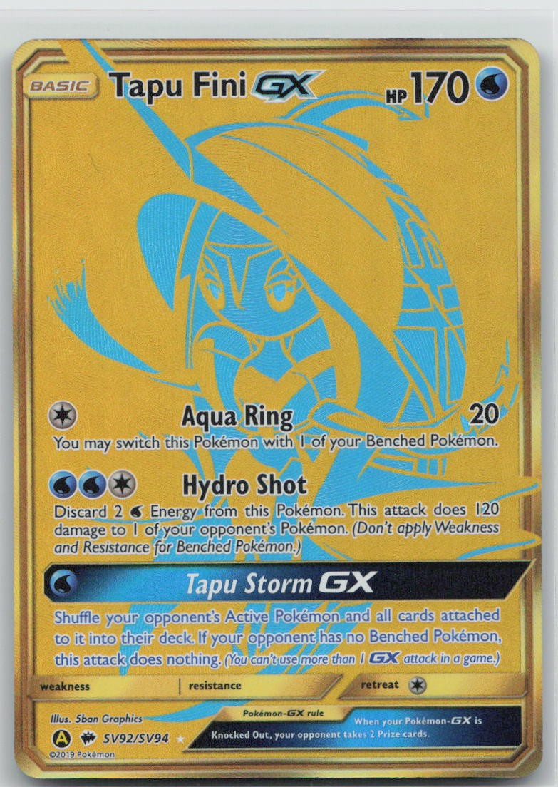 Tapu Fini GX Holo Shiny Holo Rare Hidden Fates: Shiny Vault SV92/SV94 NM