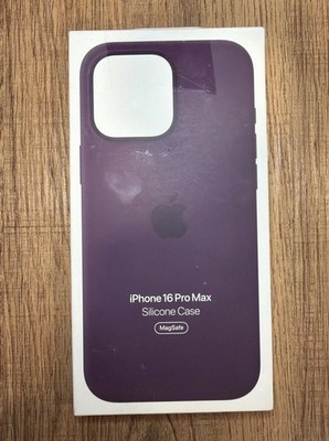 Genuine Apple iPhone 16 Pro Max Silicone Case - Dark Plum Purple - Used