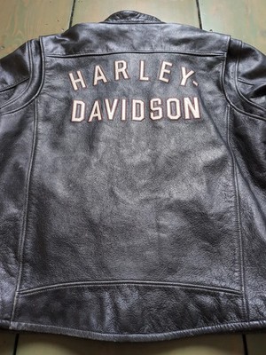 Harley Davidson XL Men's BIRLER Heavy Leather Motorcycle Riding Jacket