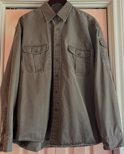 G.H. Bass & Co Olive Green Utility Button‑Up Shirt Men’s Large Workwear Grunge