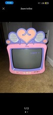 Disney DT1350-P 13 inch Analog CRT Television TV Pink Princess Working Read DESC