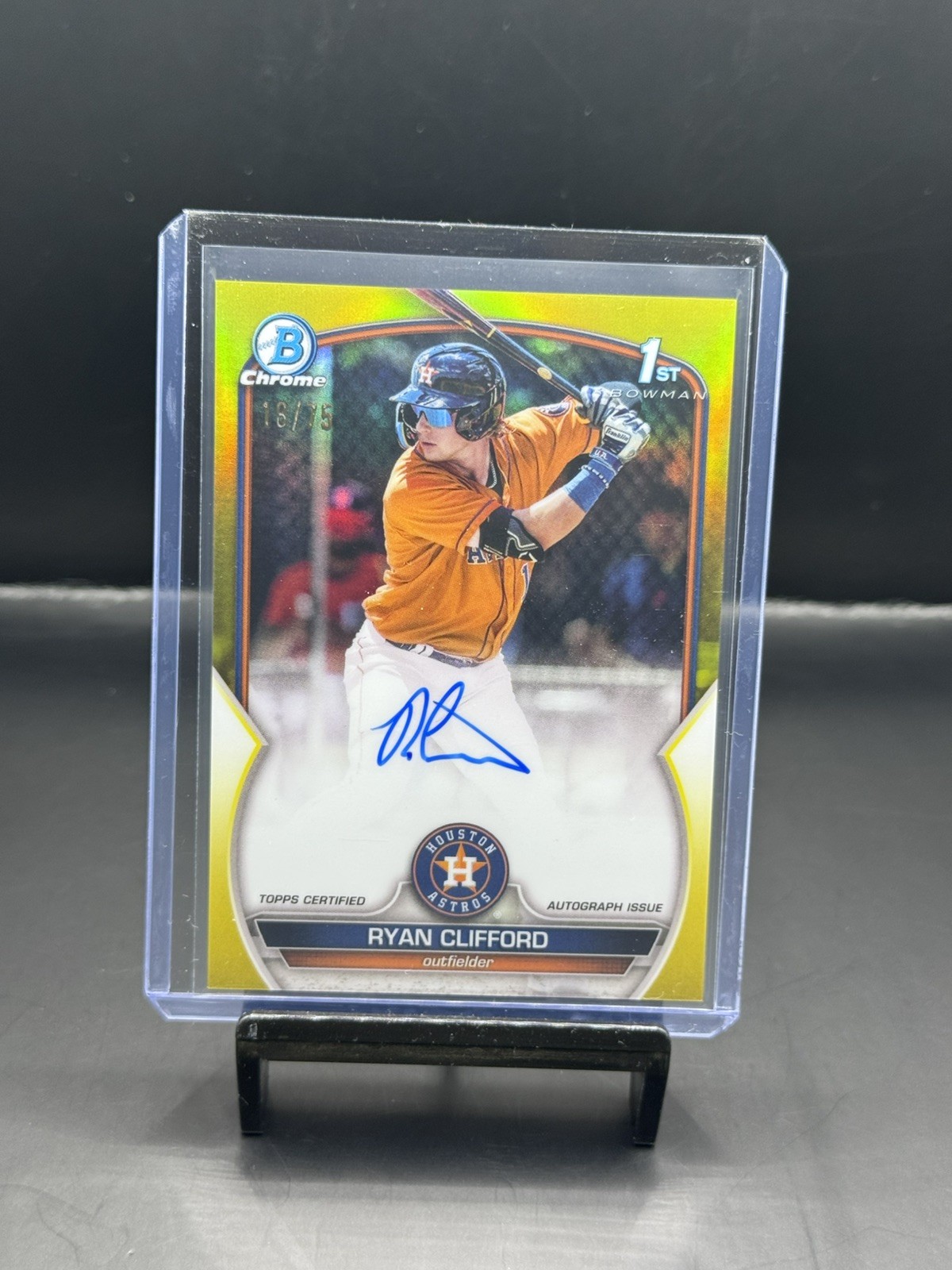 2023 Bowman Chrome Ryan Clifford 1st Auto Yellow /75 Mets