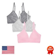 Girls Training Bra 3 Pack Seamless Pull-On Wire-Free Soft Adjustable Straps