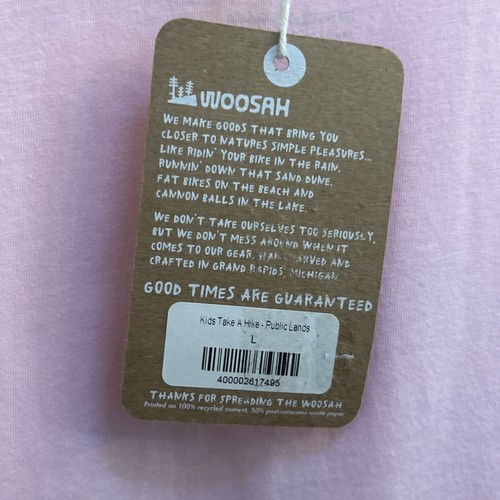 NWT Whoosah Pink Youth Take A Hike Graphic Short Sleeve T-Shirt Kids Size Large - Picture 15 of 15