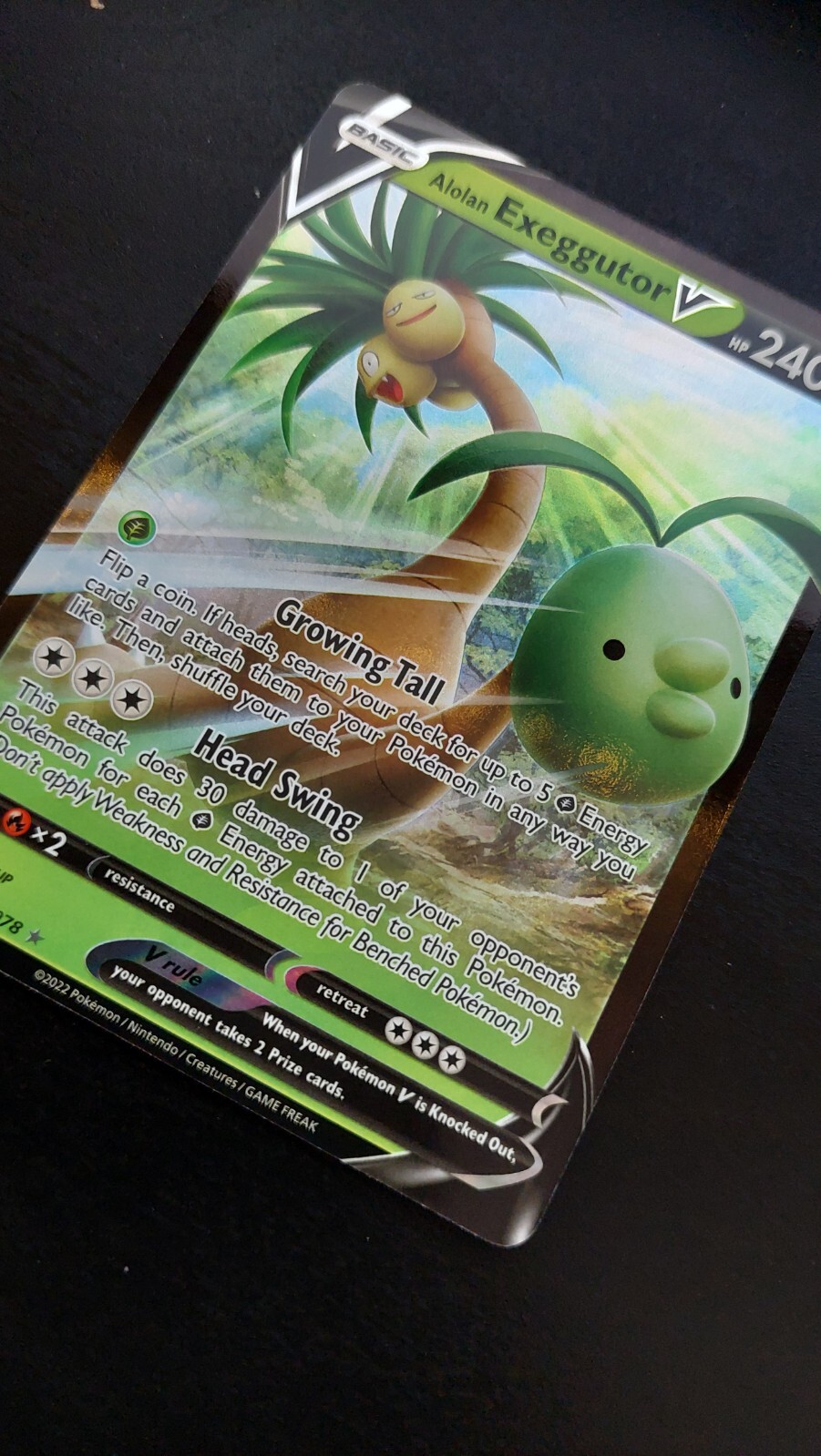 Alolan Exeggutor V 5/78 Full-Art Pokemon card