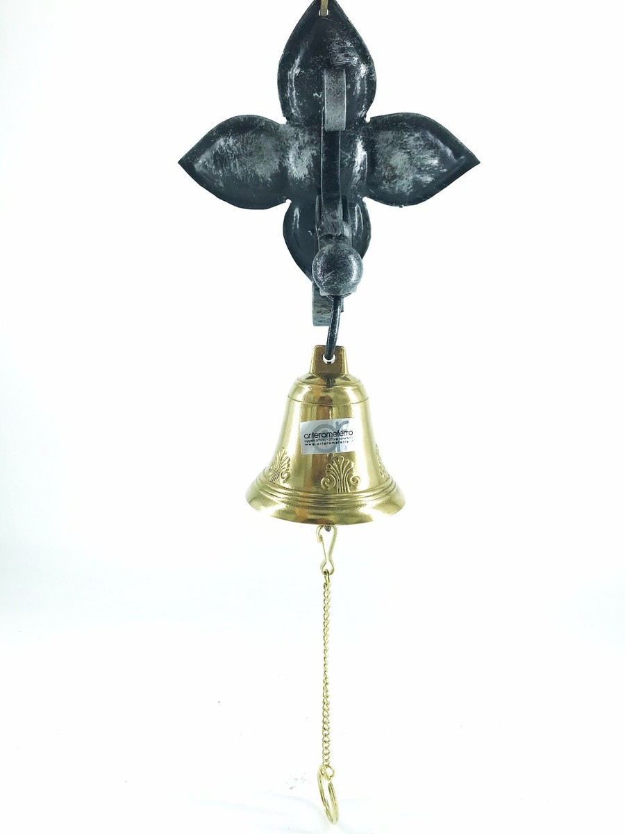 Grande Cloche Sonnette Murale – Sphère Armillaire En Laiton Et Fer Forgé – Style Ancien – Fabriquée En Italie