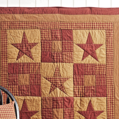 VHC Marken Ninepatch Star Steppdecke, 60 X 50 Zoll — Gemütliche Landhaus-Deko