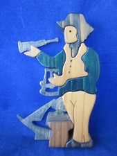 PUCKANE CRAFTS Irish Ireland Handcrafted Wood 3D Folk Art Pilgrim Sailor NEW