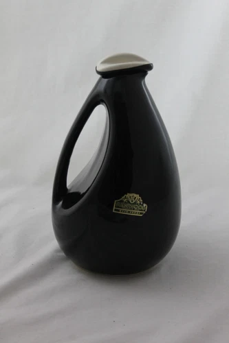 Shawnee Kenwood Pottery Black Pitcher with White Lid #945 & Original Sticker MCM