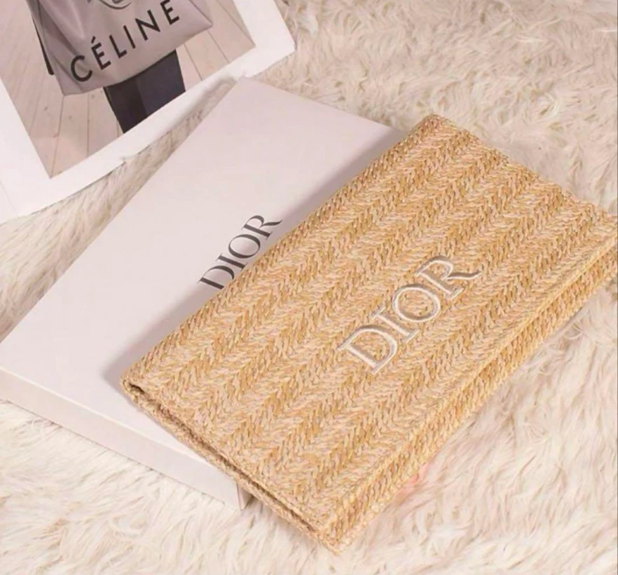 Christian Dior DIORIVIERA Pochette Pochette Pochette Rotin Beige avec Boite 2023 JAPON Neuf