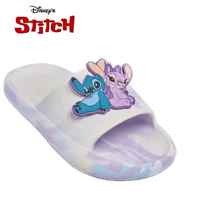Disney Stitch Sliders Girls Sandals Charms Angel Summer Mules