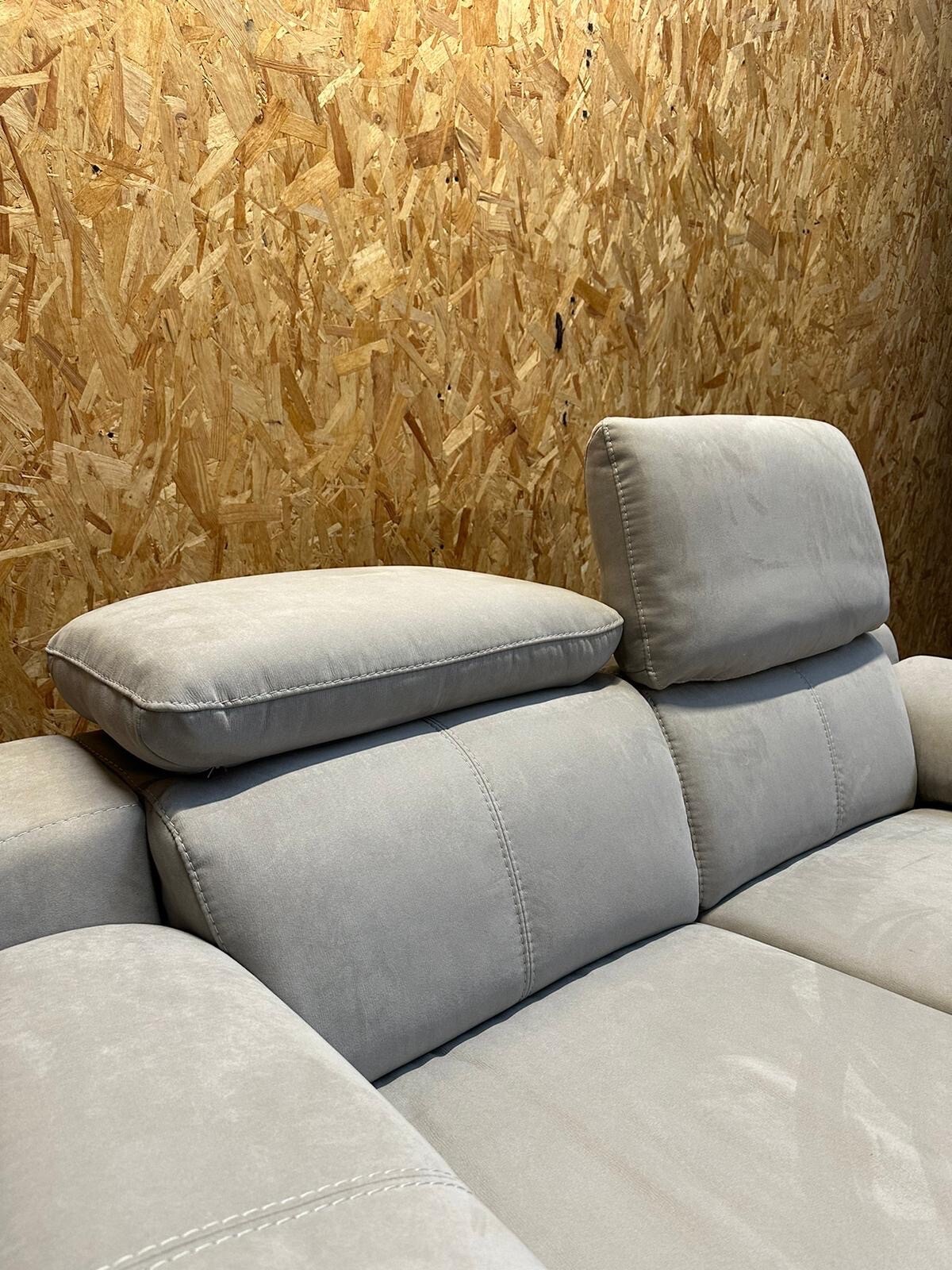 Sofology Sofa Grey Suede 2 Seater Headrest Sofa Ready To Ship UK