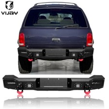 Vijay Rear Bumper Textured Black For 1998-2003 Dodge Durango With Led Lights