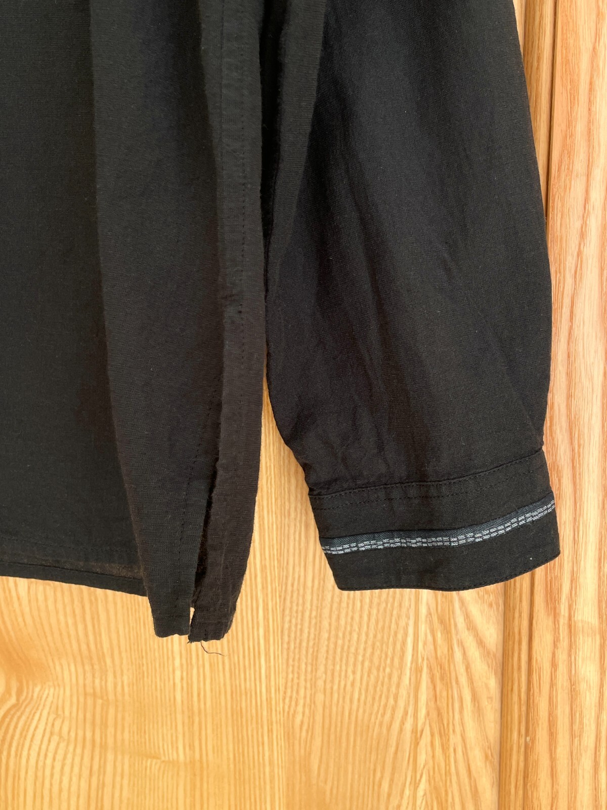 Tunica uomo Saint Laurent cotone e seta nera con colletto allacciato Taglia 41 16