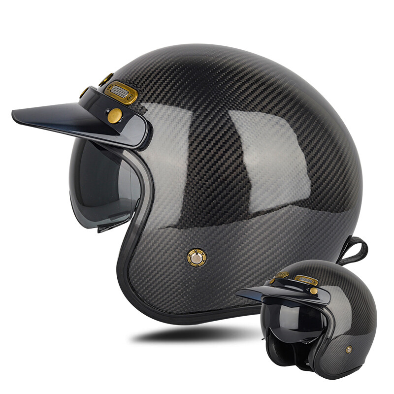 Casque Jet Moto Vintage 3/4 Open Face - Retro Café Racer, Unisexe, Protection Et Style