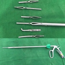 Laparoscopic Bulldog Clamp Forceps Extra 6 Clips Surgical Instruments Set 10mm