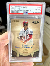 2019 Topps Tier One Break Out Auto /100 Juan Soto PSA 6