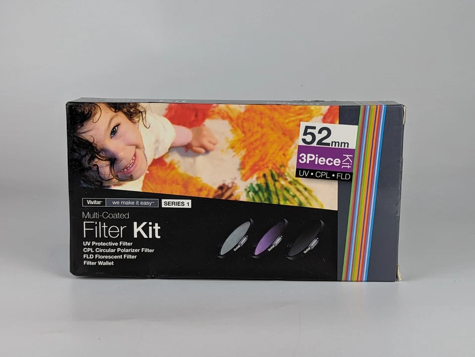 Vivitar 52mm UV, Circular Polarizer, and FLD 3-piece Filter Kit - Image 2 of 4