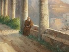 La Pira Original Gouache Framed Painting Listed Capuchin Monastery Amalfi Italy — photo 8
