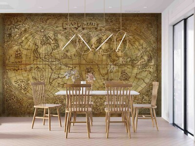 3D Vintage World Map Wall Murals Wallpaper Murals Wall Sticker Wall 22
