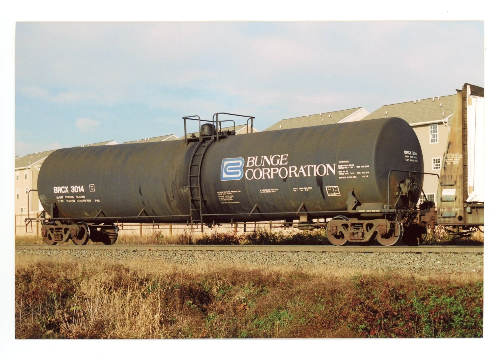 BUNGE CORPORATION Tank Car BRCX #3014 ORIGINAL 4 x 6 Color Photo