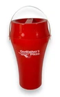 Vintage Red Pitcher Godfather's Pizza & Coca Cola Plastic Travel Drinking 1980's