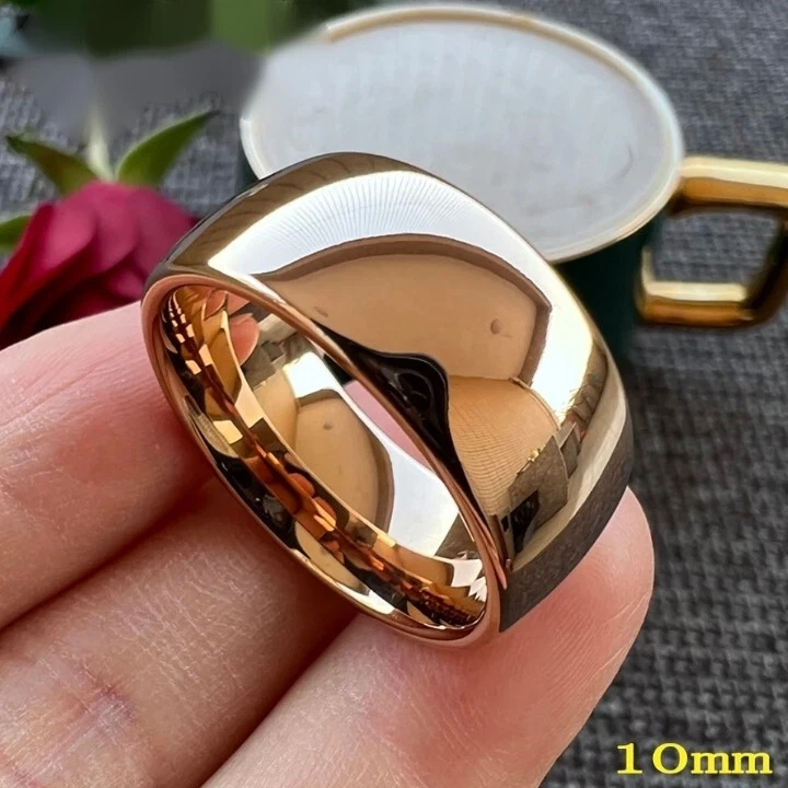 10MM Men Women Tungsten Carbide Ring Band Dome Polished Comfort fit Ring Band - Image 3 of 4