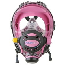 Ocean Reef Neptune G-Diver Full Face Mask-Pink M/L w/ Space Extender Attachment