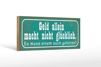 Holzschild Spruch 27X10 Cm Geld Macht Nicht GlüCklich Holz Schild Wooden Sign