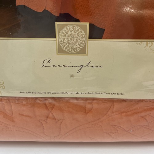 New Carrington Quilt Finely Stitched Orange Twin Size Coverlet 66x86" - Picture 4 of 7