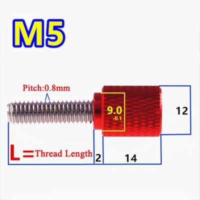 M5 Stick 4x Rändelschrauben M5 X 10mm Orange | Aluminium