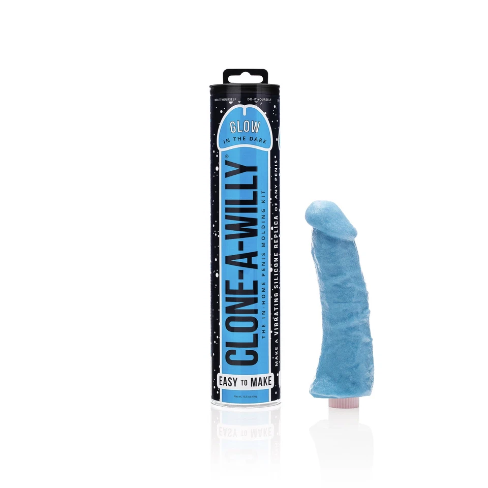Clone-A-Willy Glow-in-the-Dark Blue Kit | Kit de moldeo de silicona | Consolador vibrador Foto 4 de 4