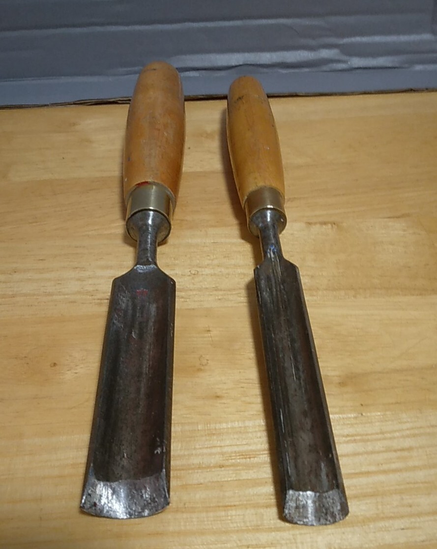 Vintage Marples 2 Off Woodturning Gouge Chisels made in Sheffield