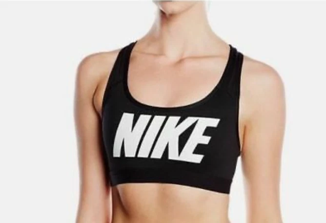 Nike Pro Classic Logo Sports Bra 826741 010 Black/White New Women's Size M