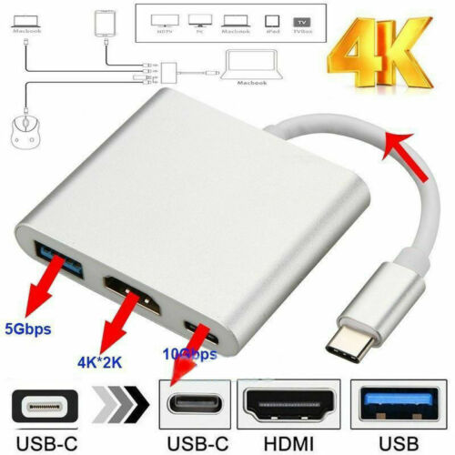 Convertitore Adattatore Cavo Usb Tipo C A Hdmi Hdtv Tv Per Macbook Android.+ - Foto 1 di 12
