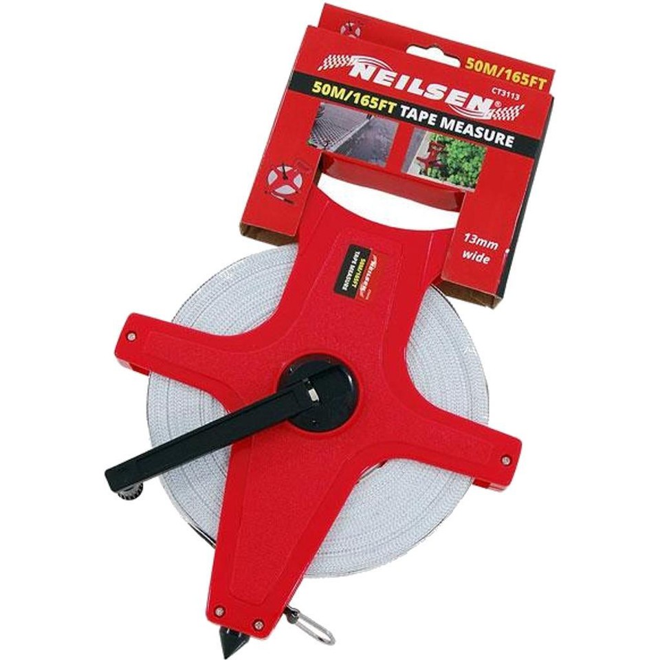 Neilsen Reel Surveyors Tape Measure Metric Imperial Rule Ruler 10m ...