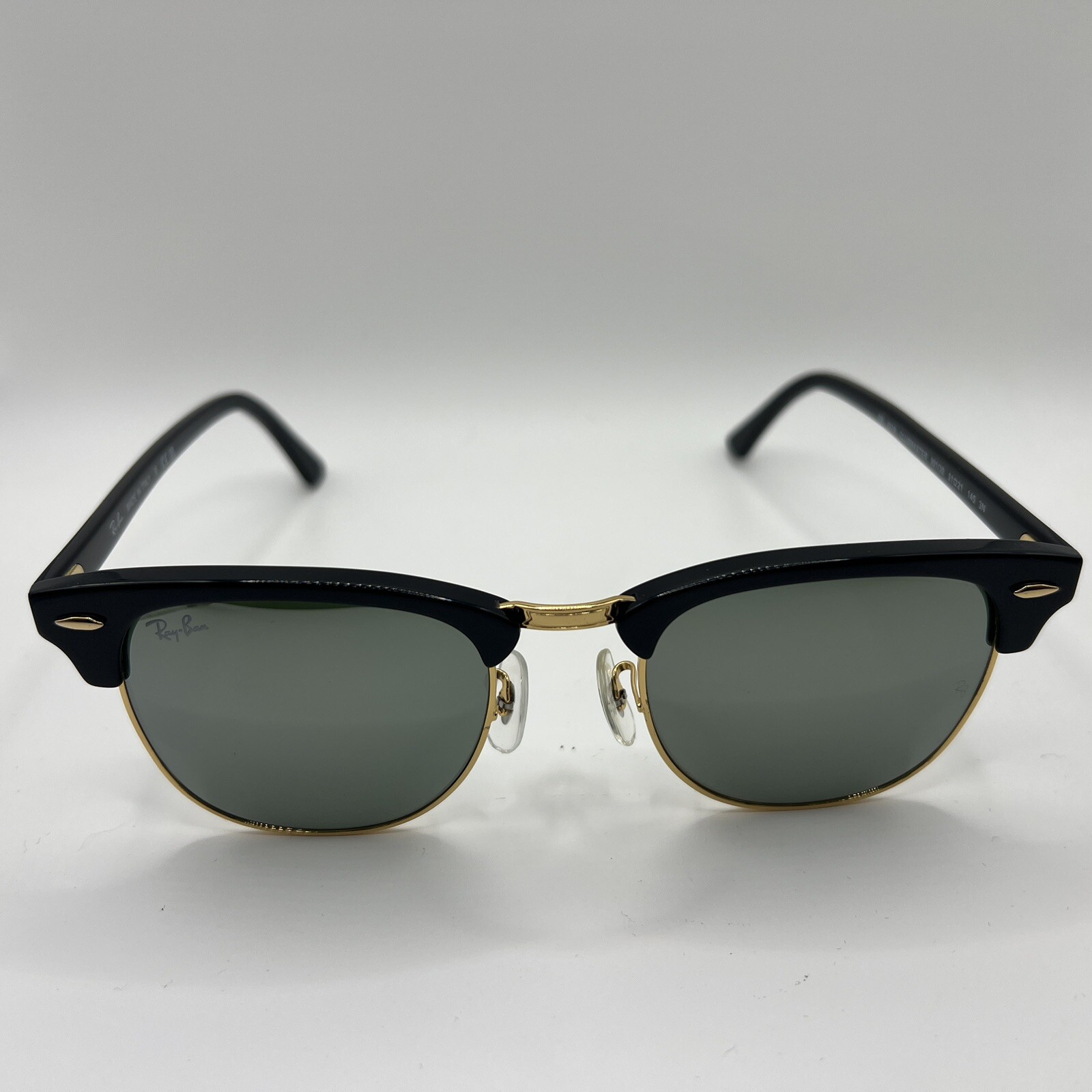 Ray Ban Unisex Clubmaster Classic Square Sunglasse Black On Gold