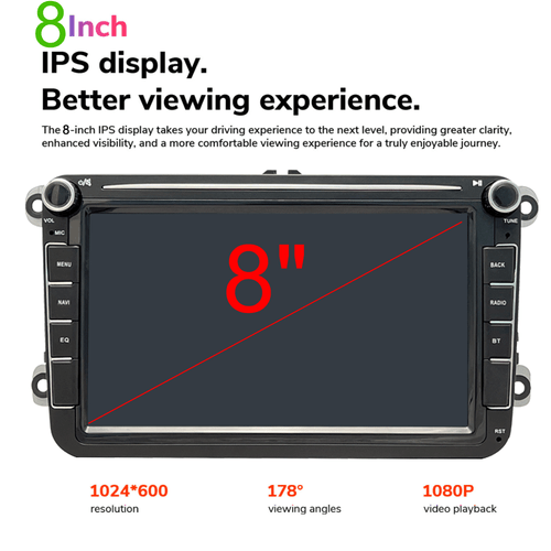 8" Stereo CarPlay for VW Golf MK5 Polo Head Unit GPS Sat Nav WiFi BT with Camera - Picture 15 of 16