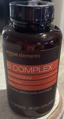 Amazon Elements B Complex, High Potency, 83% Whole Food 65 Count (Pack of 1) 