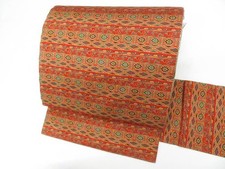 JAPANESE KIMONO BELT NAGOYA OBI BROWN PURE SILK AA7951