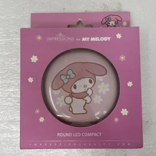 Sanrio My Melody x Impressions - 3.5” Round LED Lit Compact Mirror Makeup - NEW