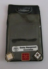 Vintage Boeing Louisiana Pocket Badge Holder w 3 Pinbacks BMA
