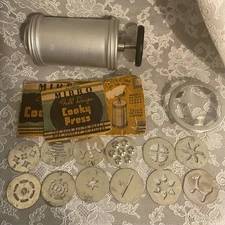 Vintage Mirro Cookie Pastry Press 12 Discs RARE Discs Hard To Find