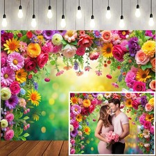 7x5 Spring Floral Photo Backdrop Valentines Mothers Day Wedding Background