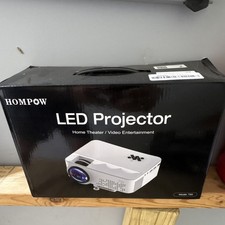 HOMPOW T20 LED Desktop Projector Home Theater Video Entertainment, White