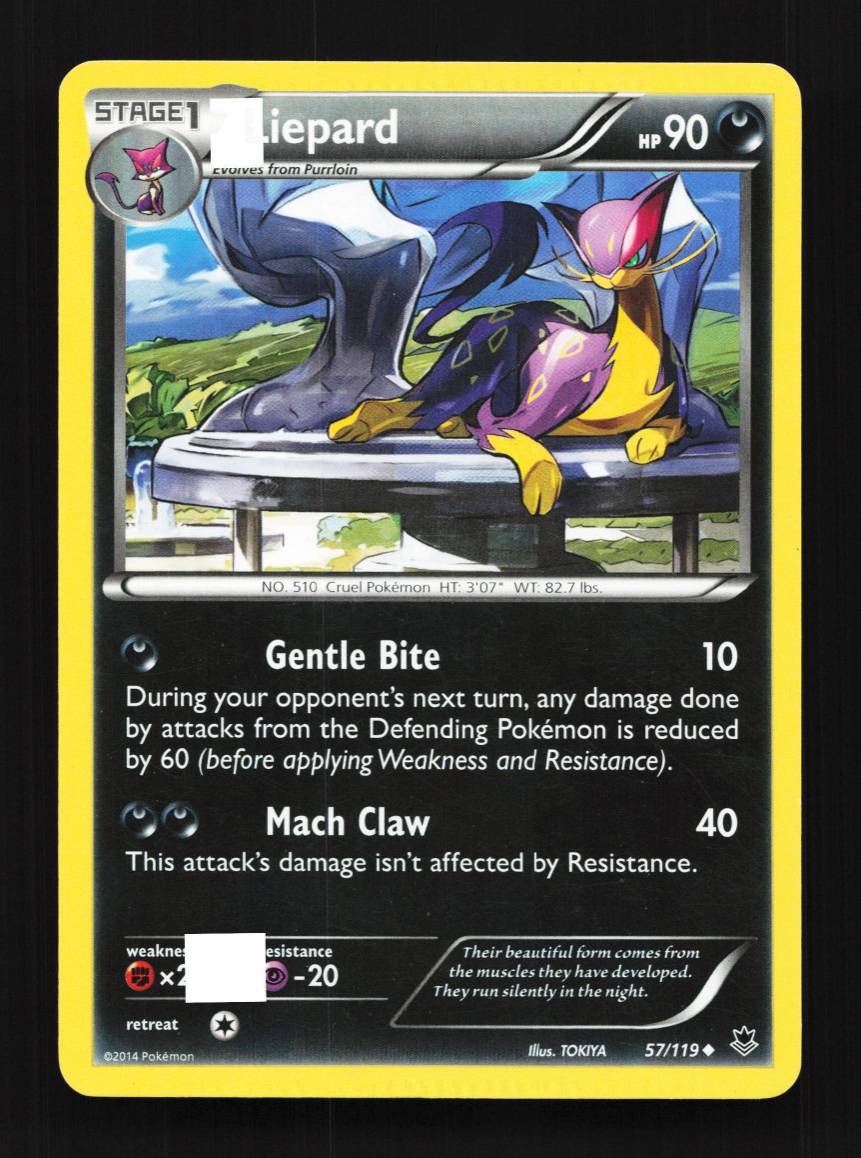 Liepard 57/119 LP Phantom Forces English Pokemon Card TCG