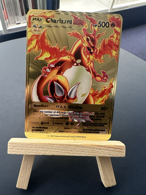 Pokemon Charizard DX 52/100 Gold Metal Pokemon Card Max Wildfire HP500
