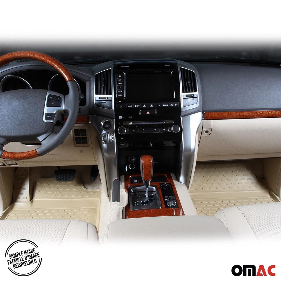 For BMW Alpina B7L 11-15 OMAC Classic 1st & 2nd Row Beige Floor Mat Set Foto 3 de 4