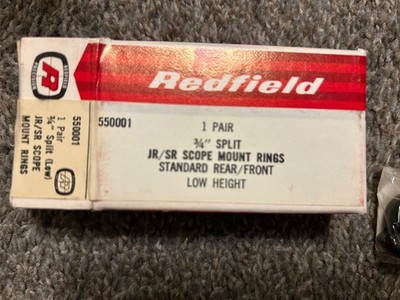 NOS Redfield 3/4'' Scope Rings, JR/SR, Low, Split, 550001