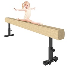 Image of HOMCOM Adjustable Balance Beam Gymnastics Beam with Wheels for 6+ Years